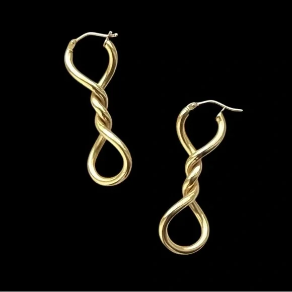 Milor Italy 14K Yellow Gold Polished Twist Dangle Earrings - Picture 4 of 9